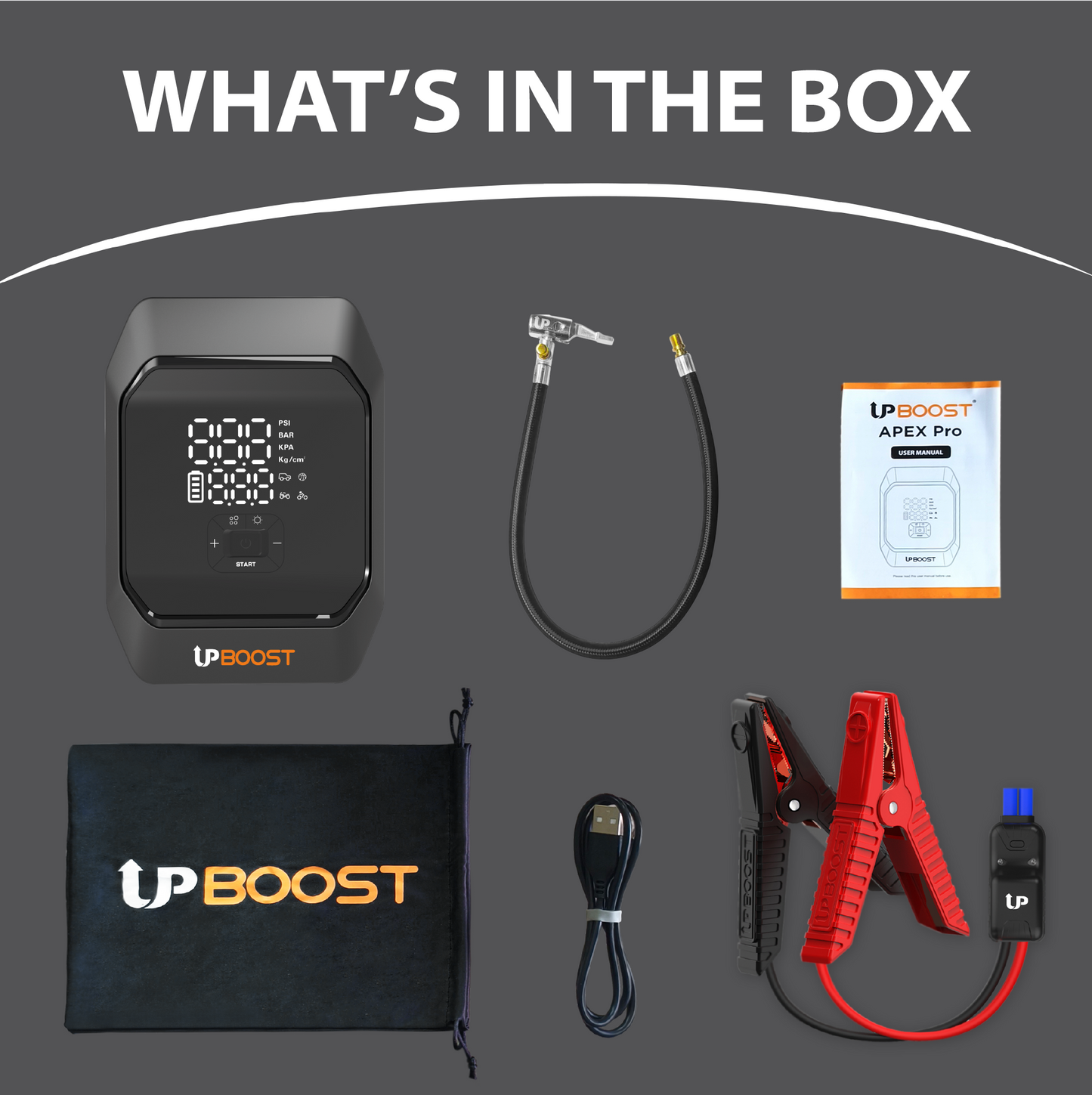 UpBoost Apex Pro - Portable Jump Starter & Air Inflator (NEW)